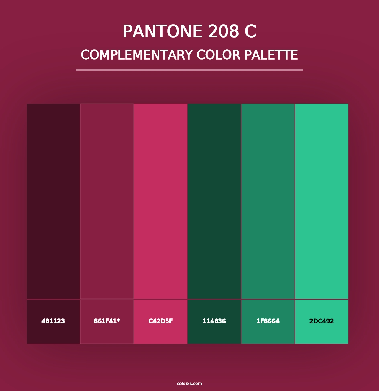 PANTONE 208 C - Complementary Color Palette