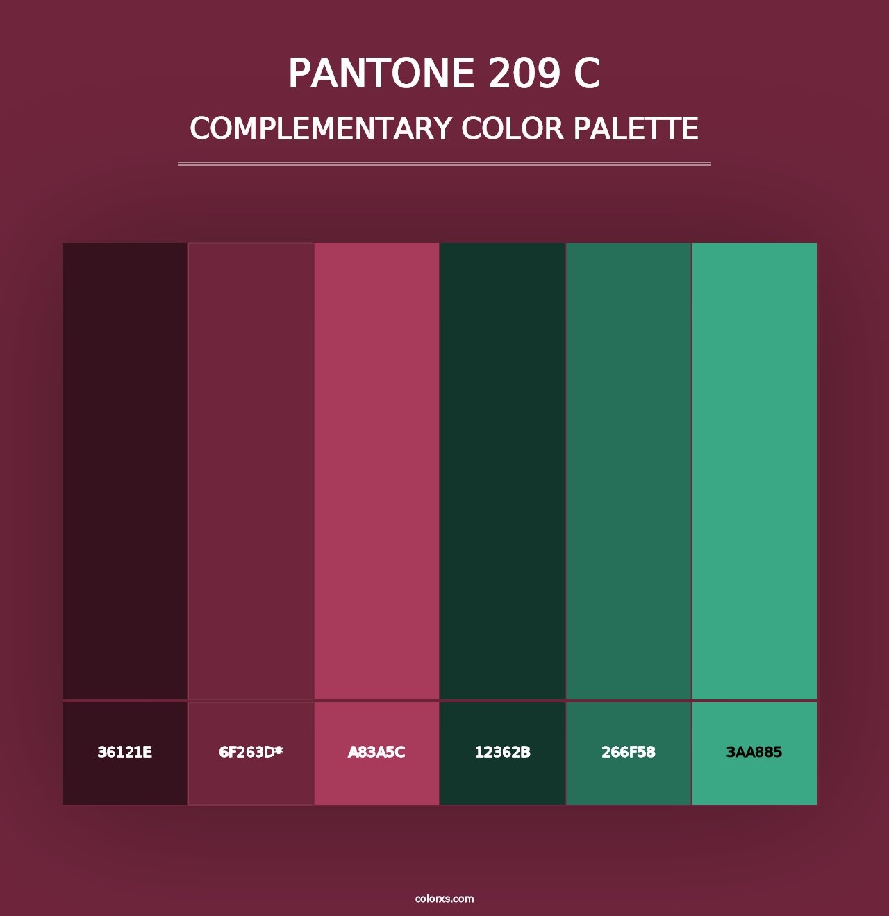 PANTONE 209 C - Complementary Color Palette