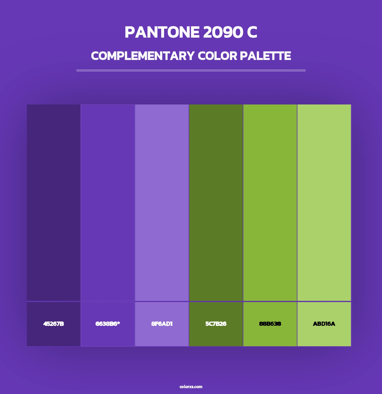 PANTONE 2090 C - Complementary Color Palette