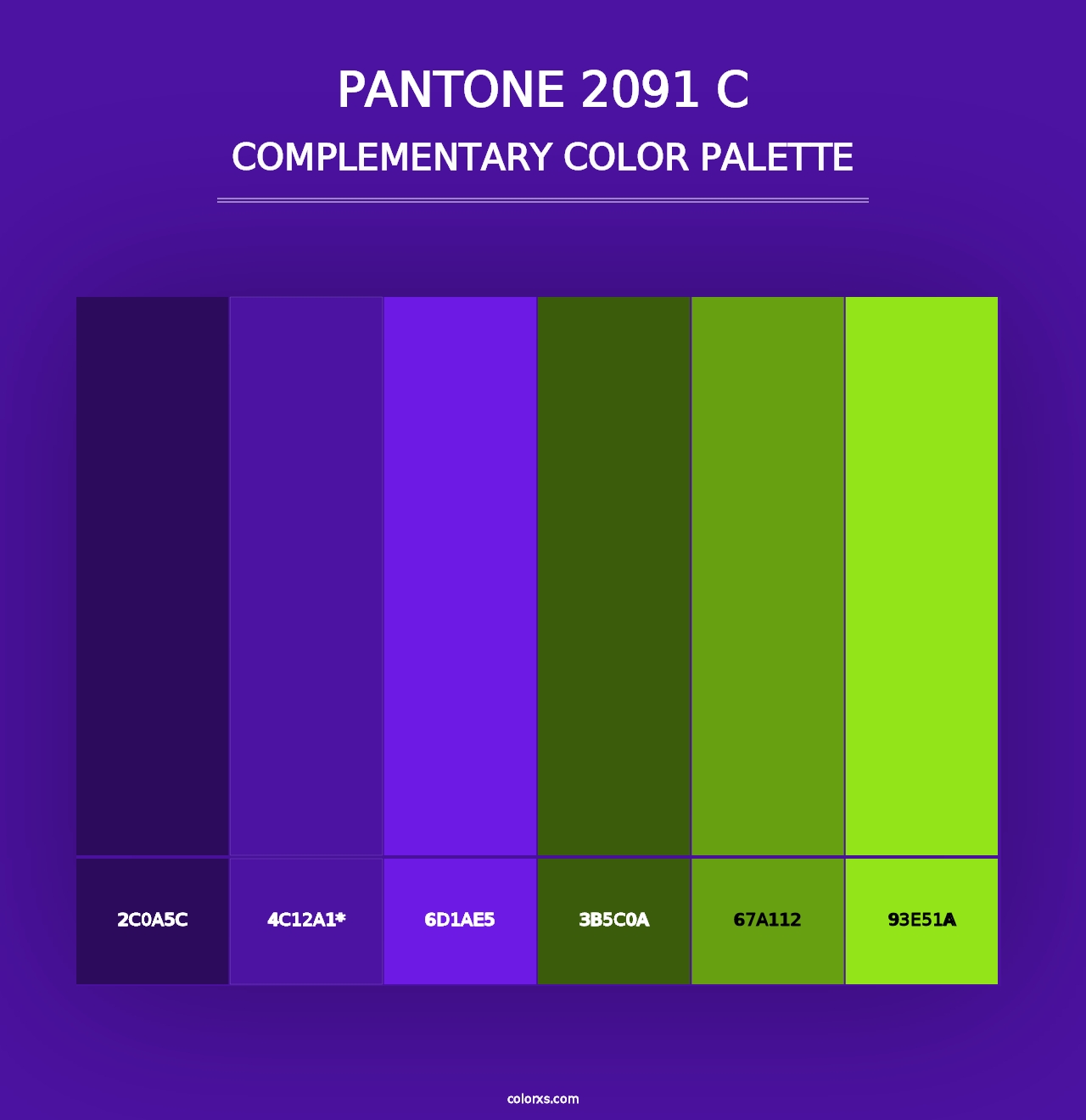 PANTONE 2091 C - Complementary Color Palette