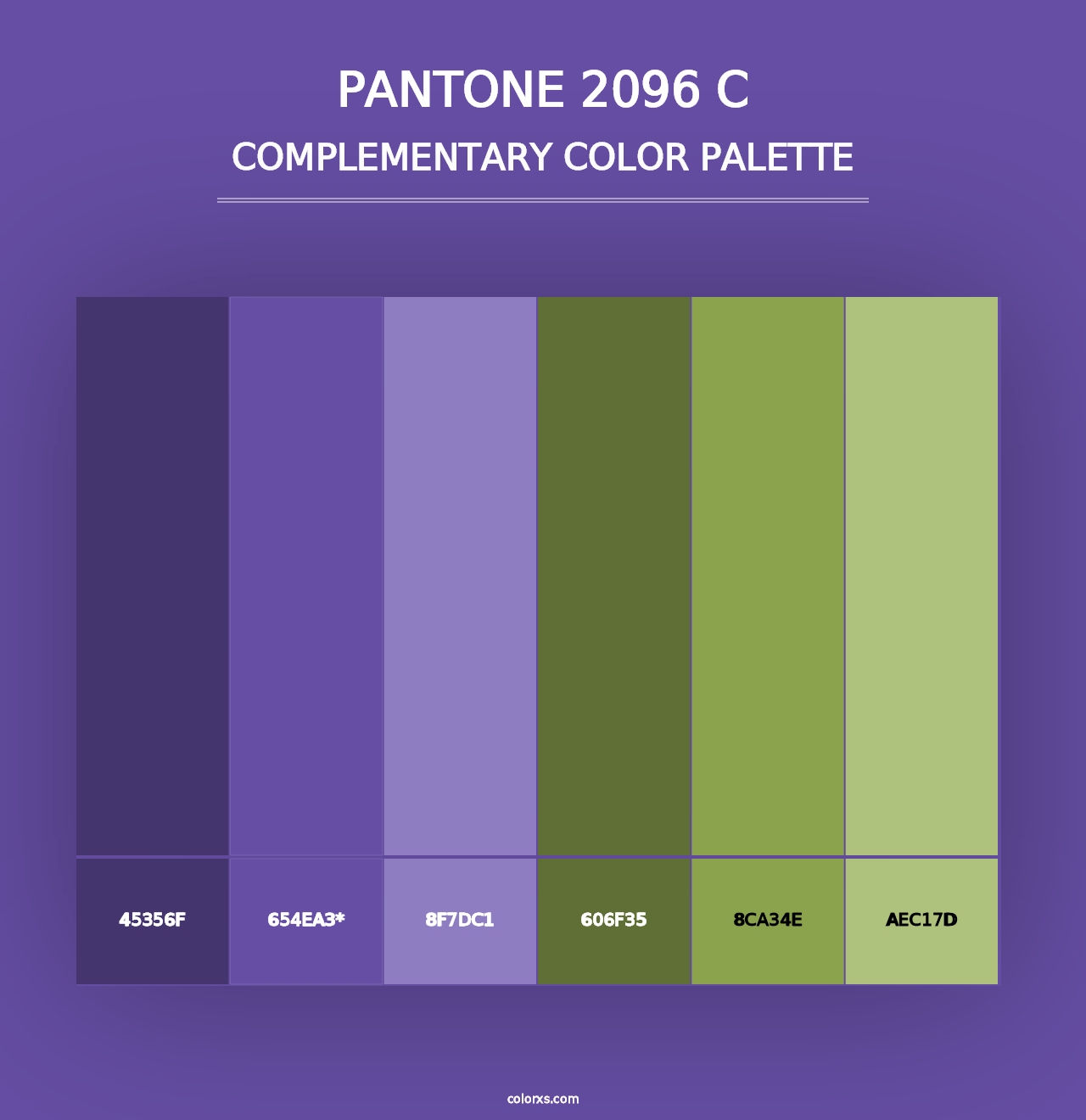 PANTONE 2096 C - Complementary Color Palette