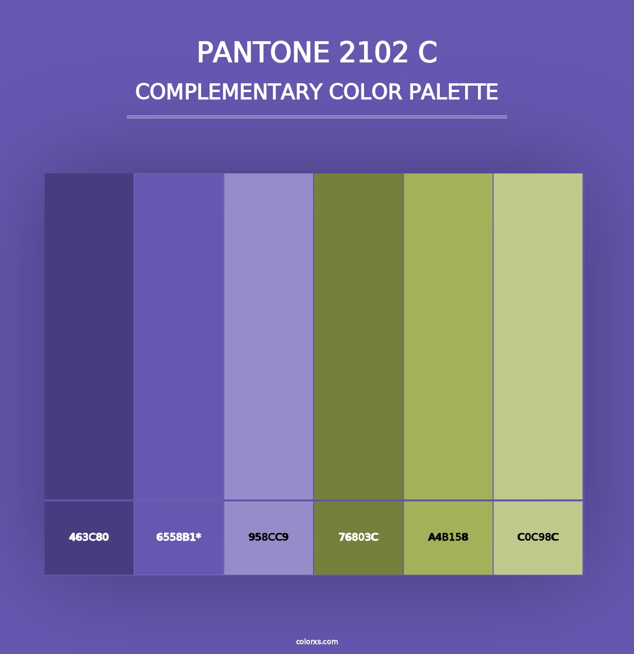 PANTONE 2102 C - Complementary Color Palette