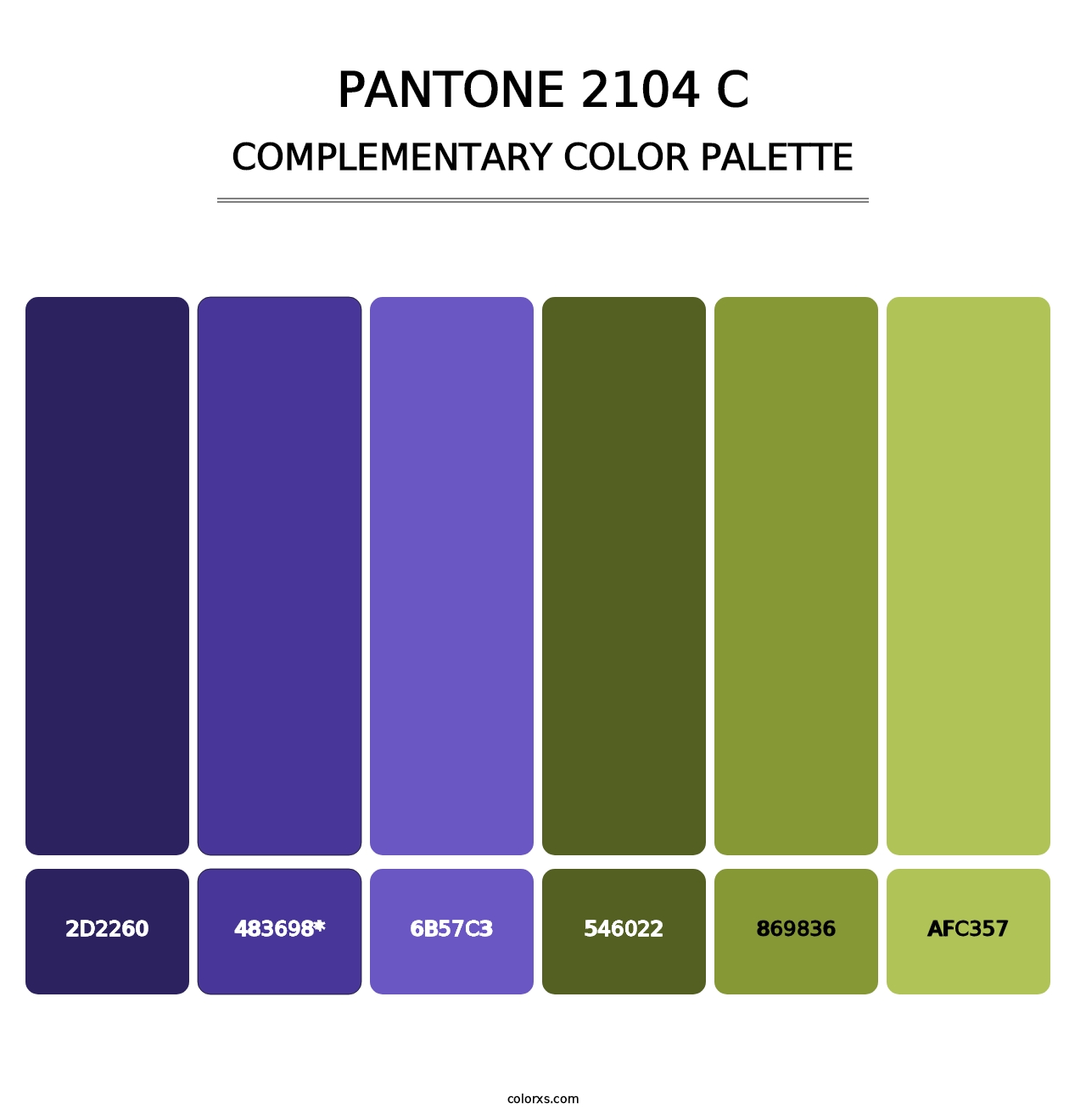 PANTONE 2104 C - Complementary Color Palette