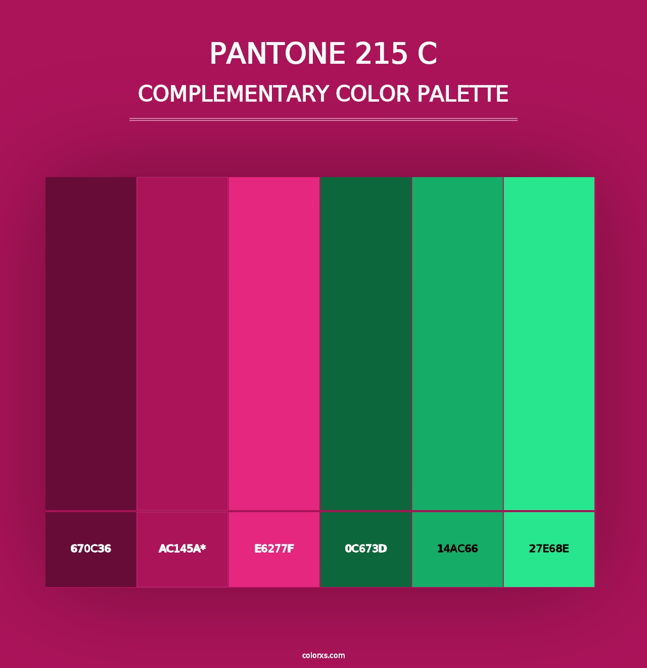 PANTONE 215 C - Complementary Color Palette