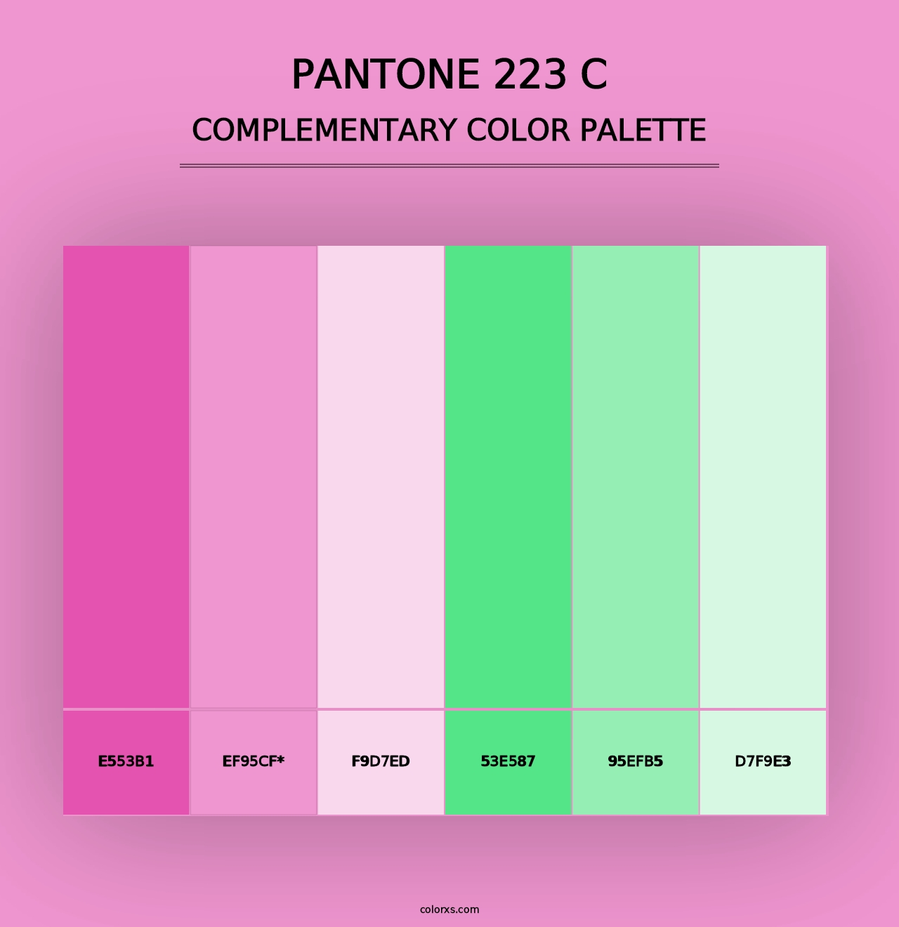 PANTONE 223 C - Complementary Color Palette