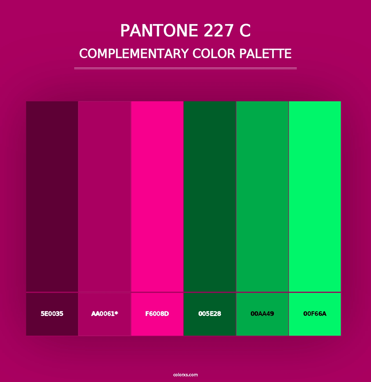 PANTONE 227 C - Complementary Color Palette