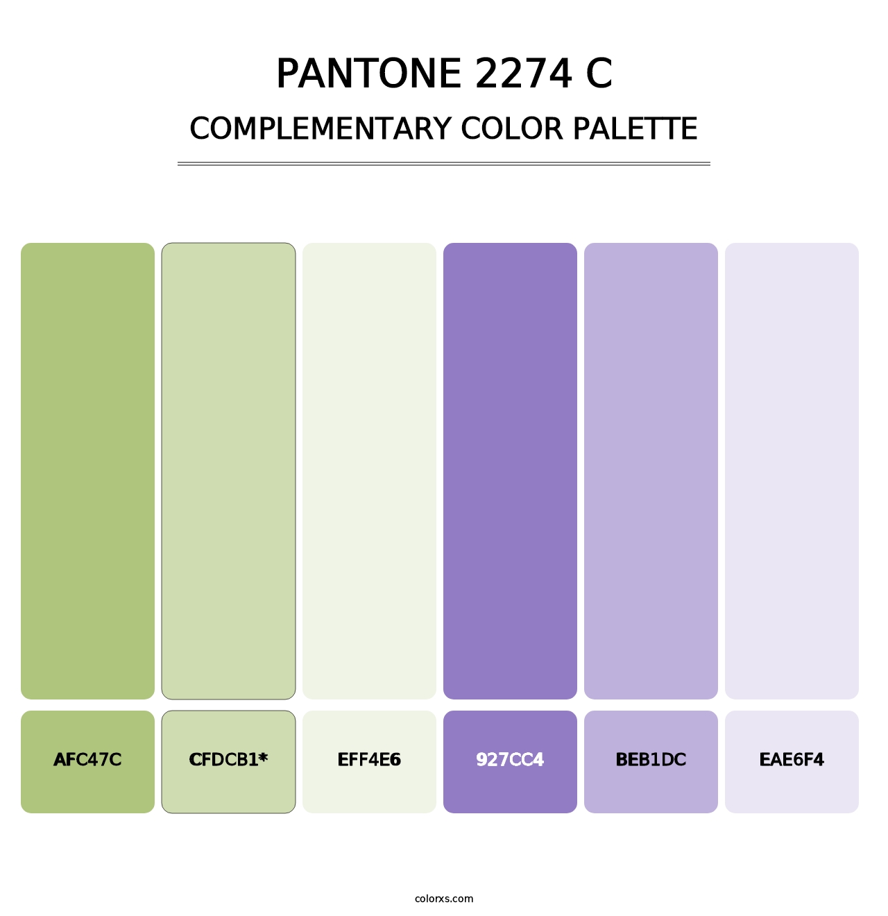 PANTONE 2274 C - Complementary Color Palette