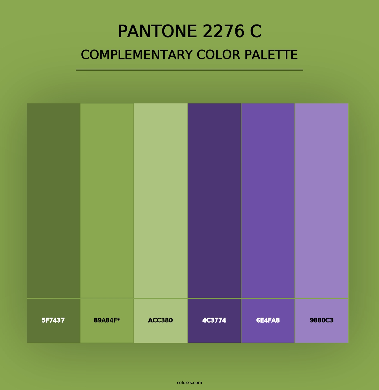 PANTONE 2276 C - Complementary Color Palette