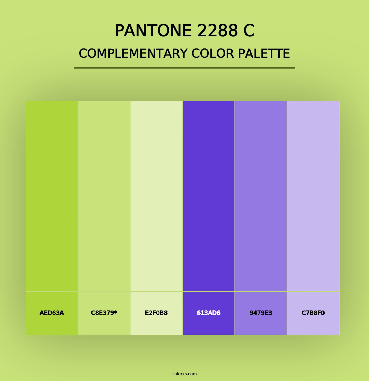 PANTONE 2288 C - Complementary Color Palette