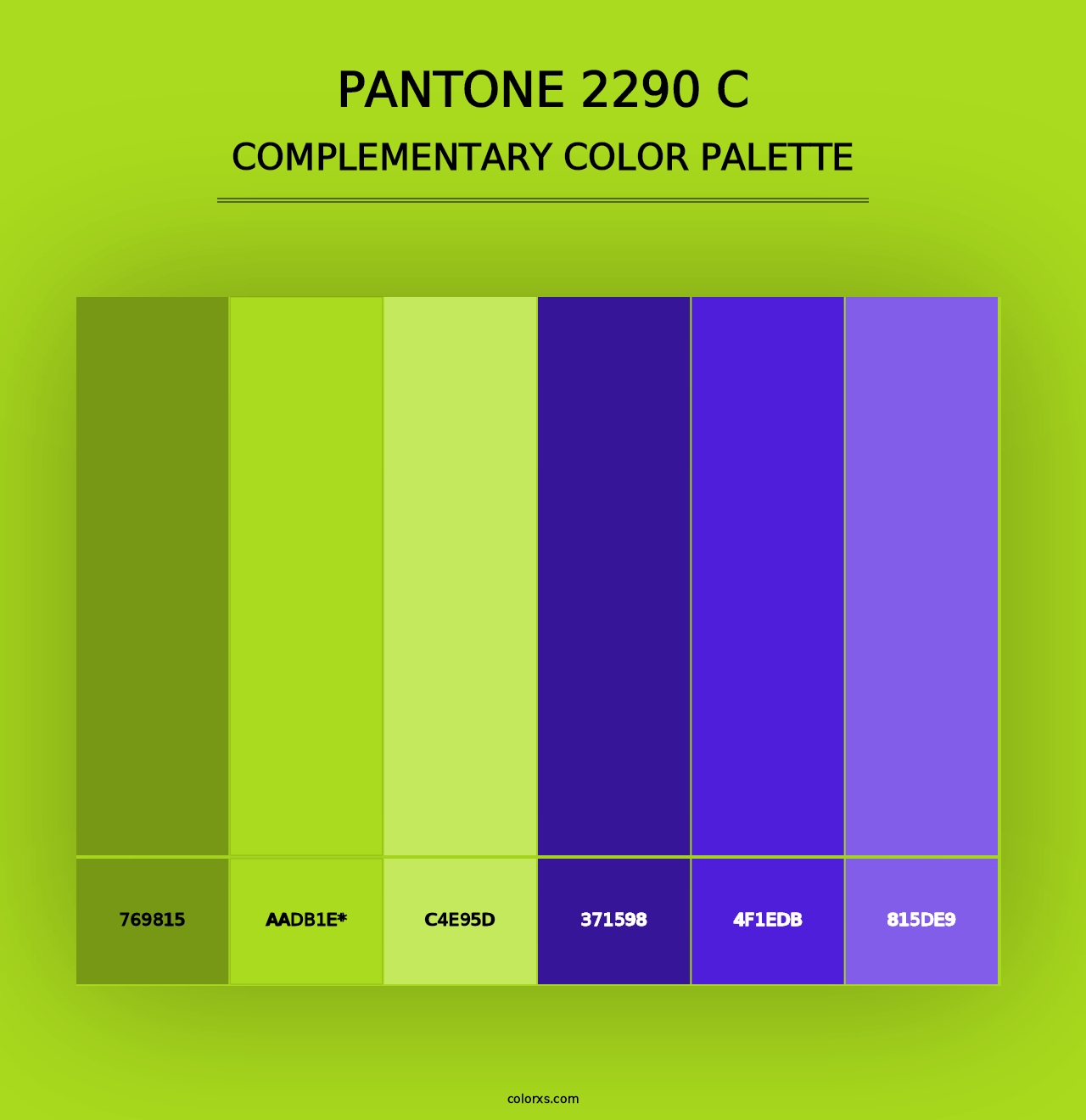 PANTONE 2290 C - Complementary Color Palette