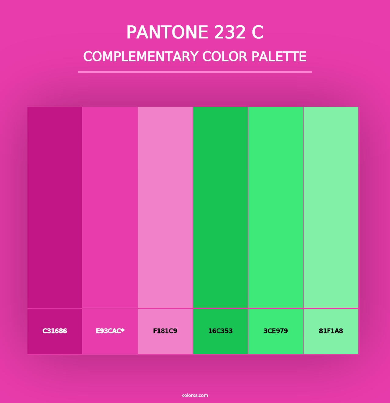 PANTONE 232 C - Complementary Color Palette