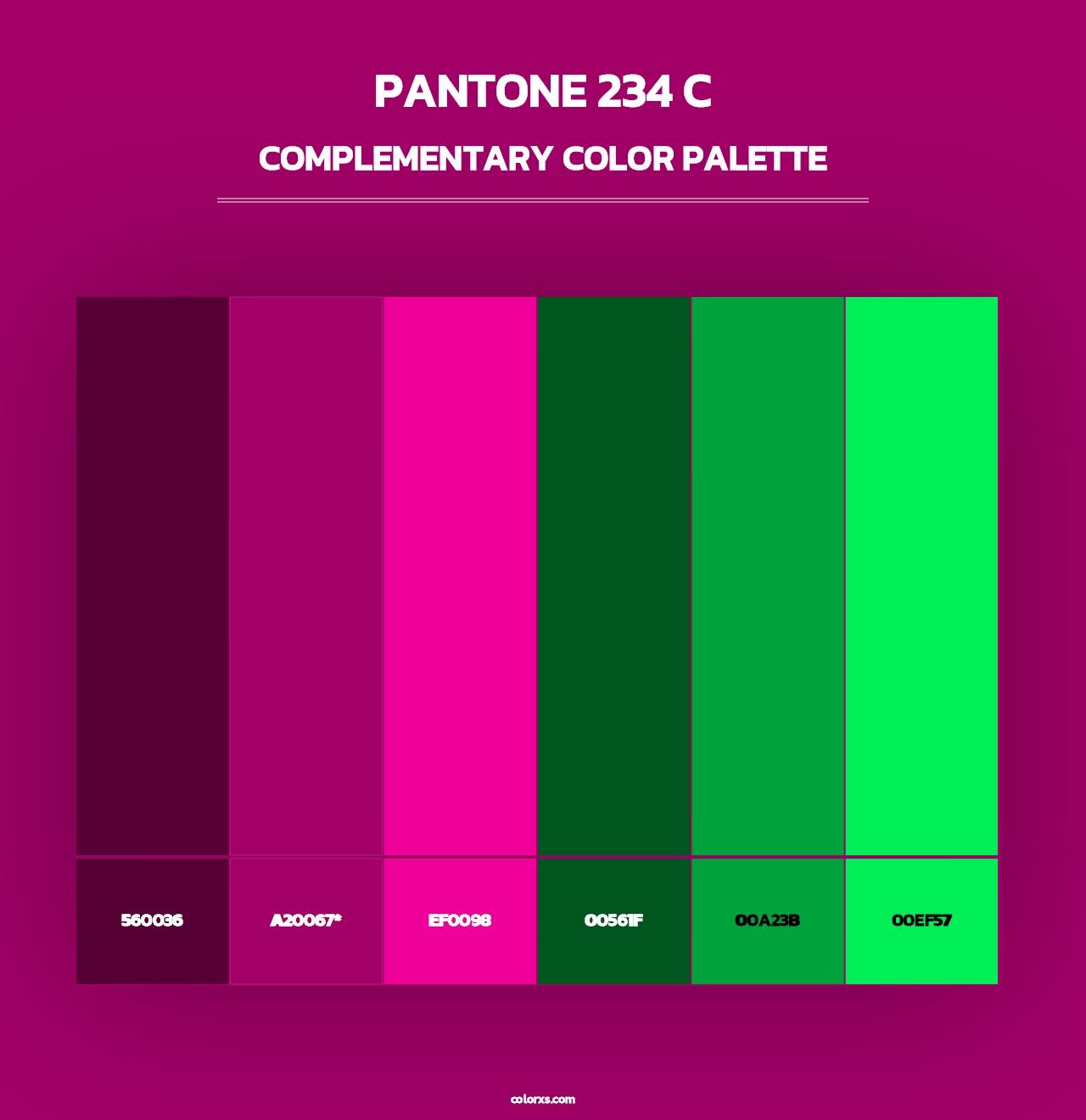 PANTONE 234 C - Complementary Color Palette