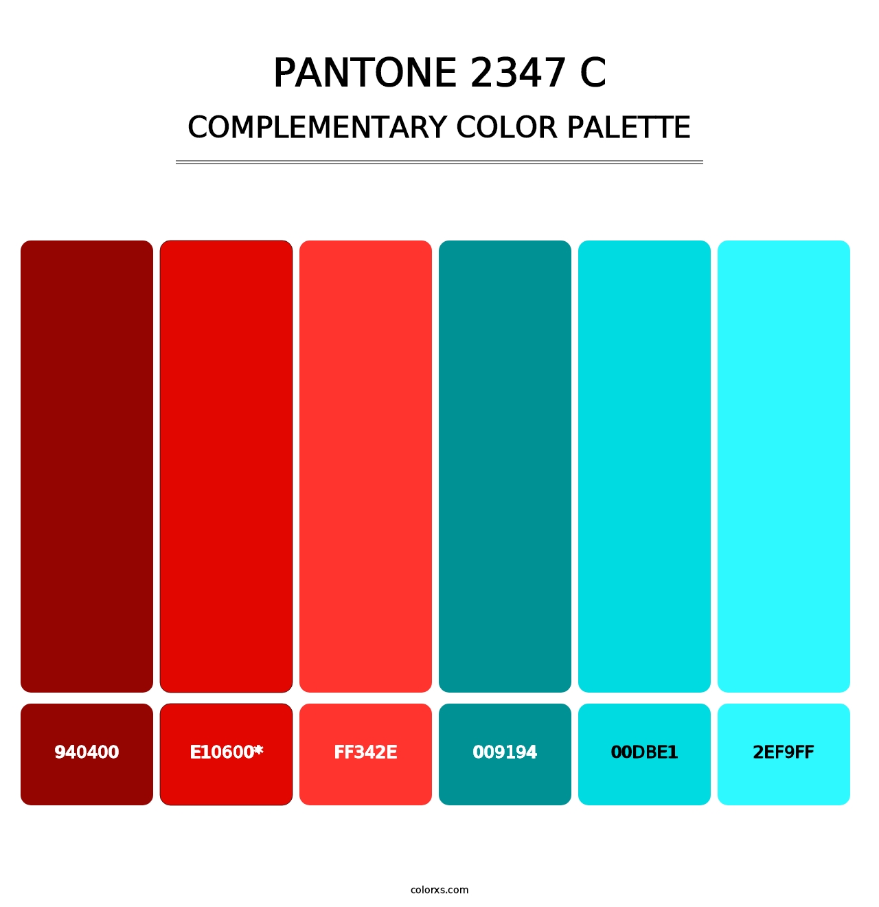 PANTONE 2347 C - Complementary Color Palette