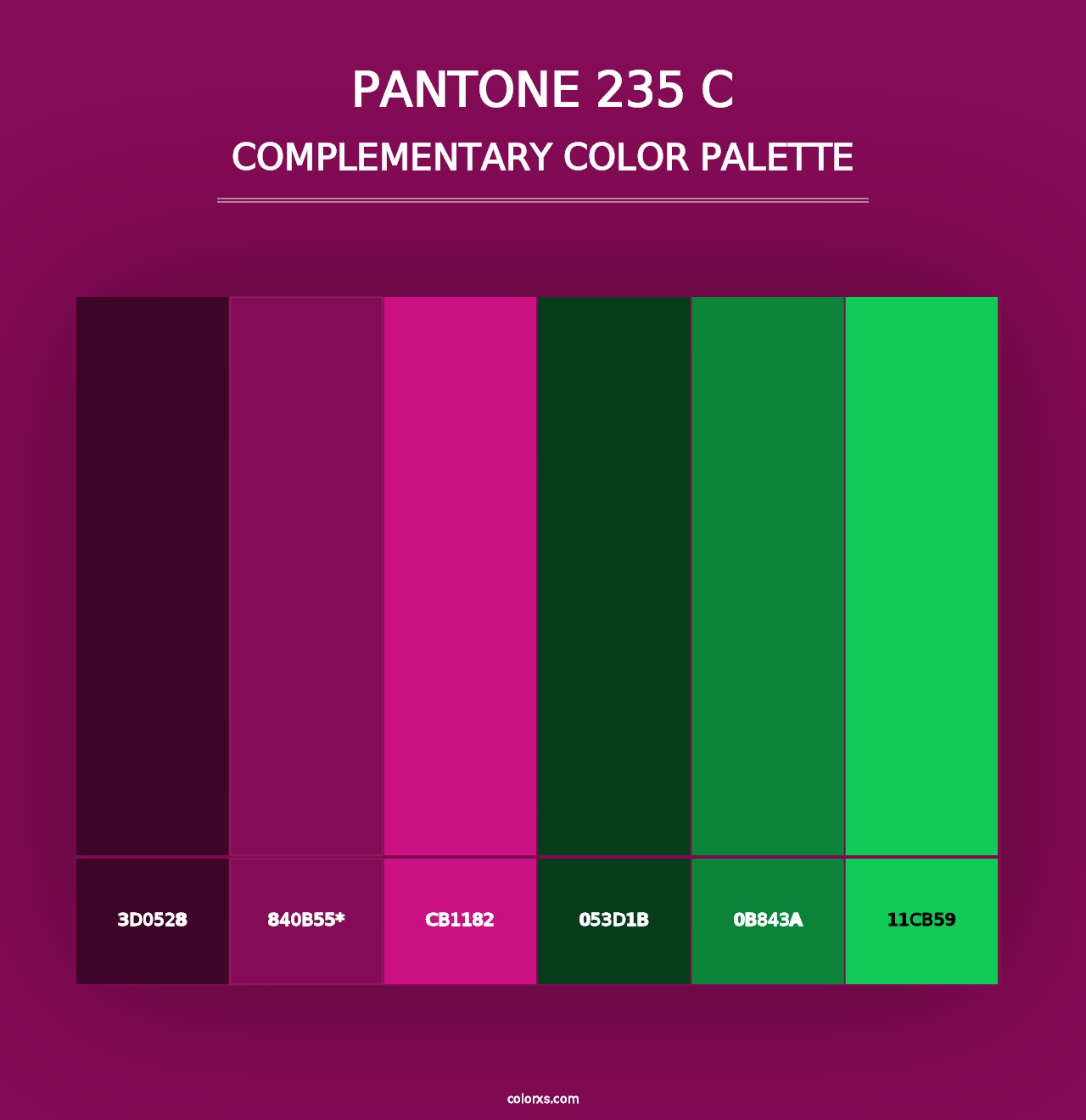 PANTONE 235 C - Complementary Color Palette