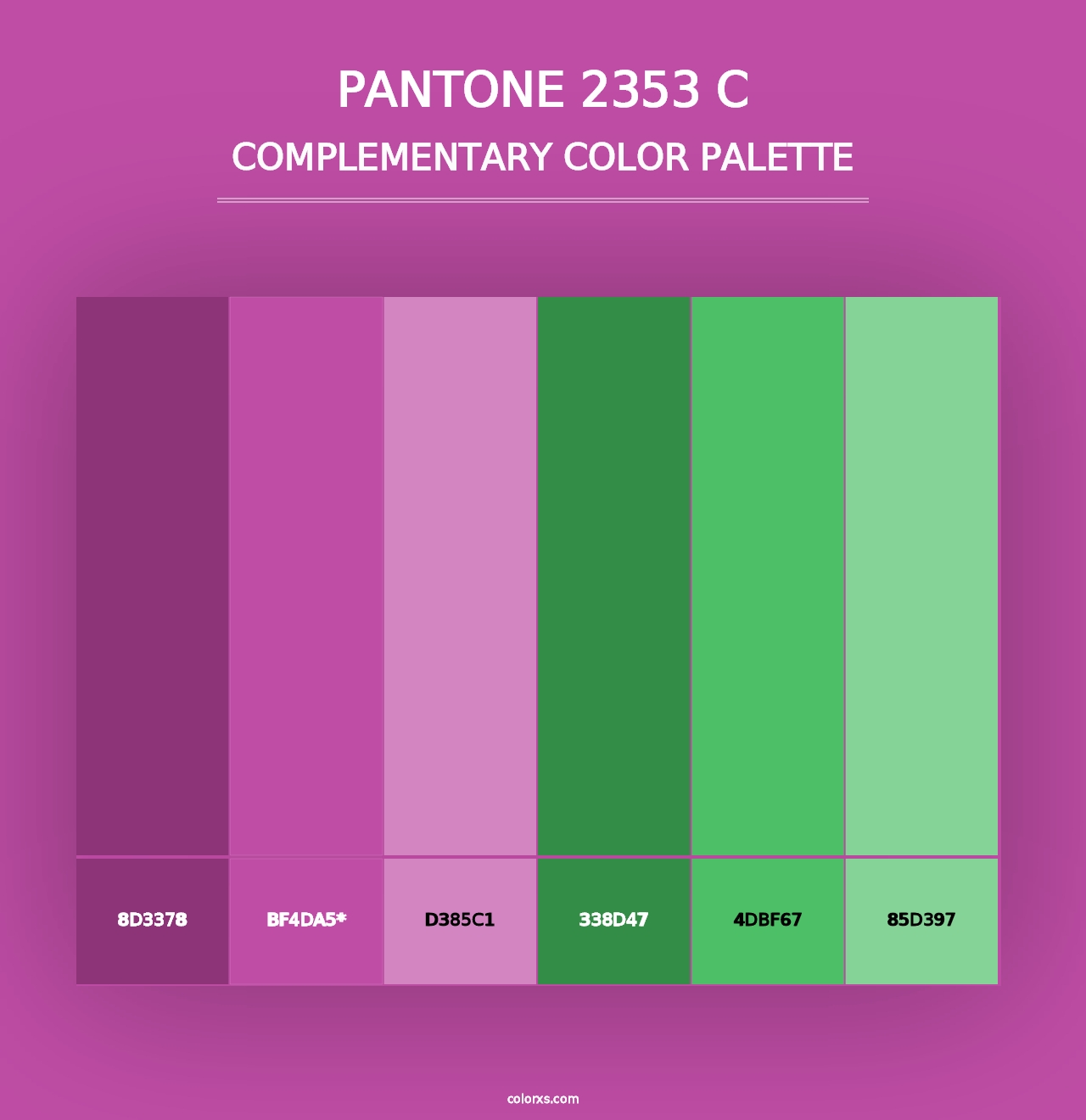 PANTONE 2353 C - Complementary Color Palette