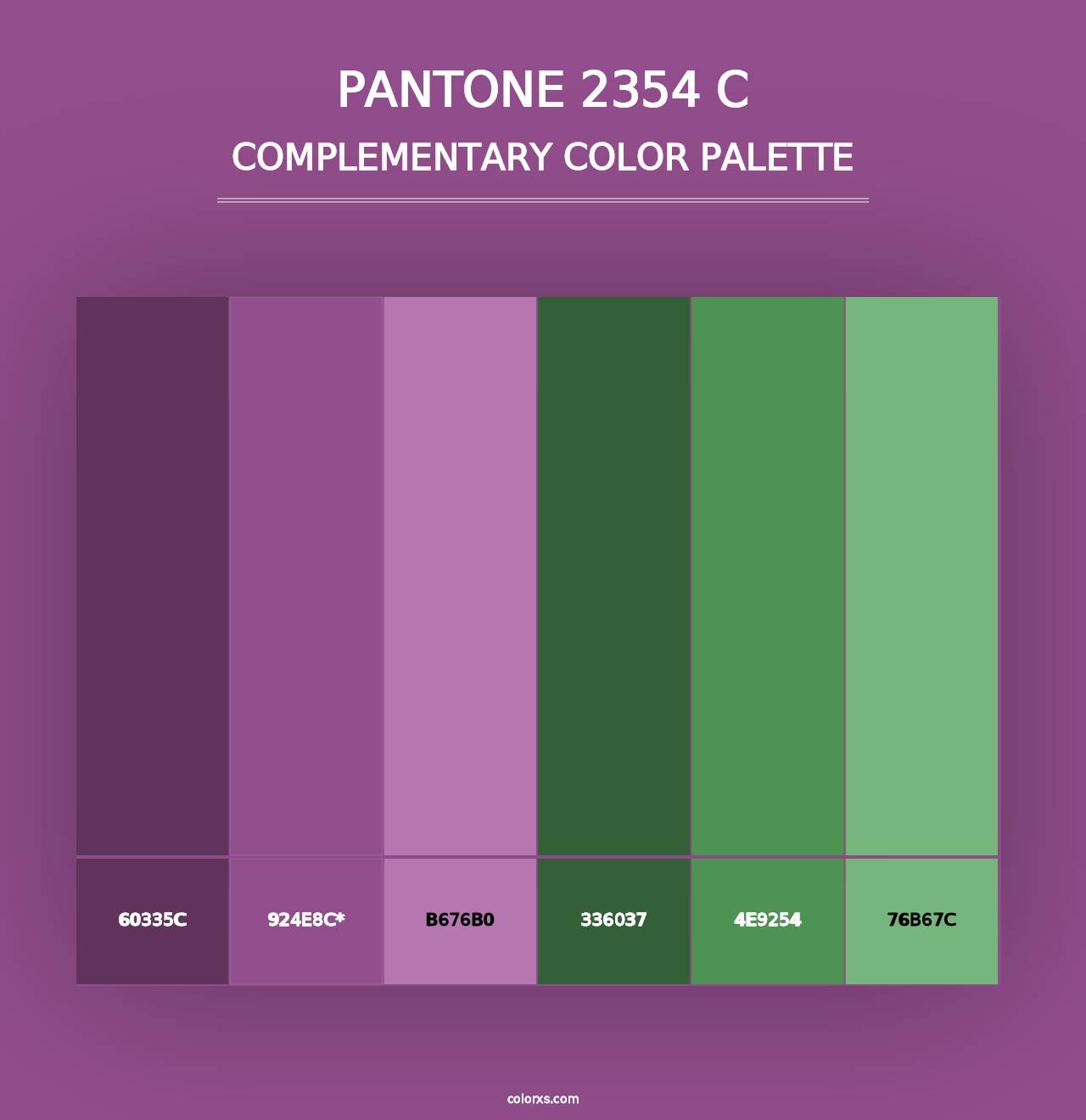 PANTONE 2354 C - Complementary Color Palette