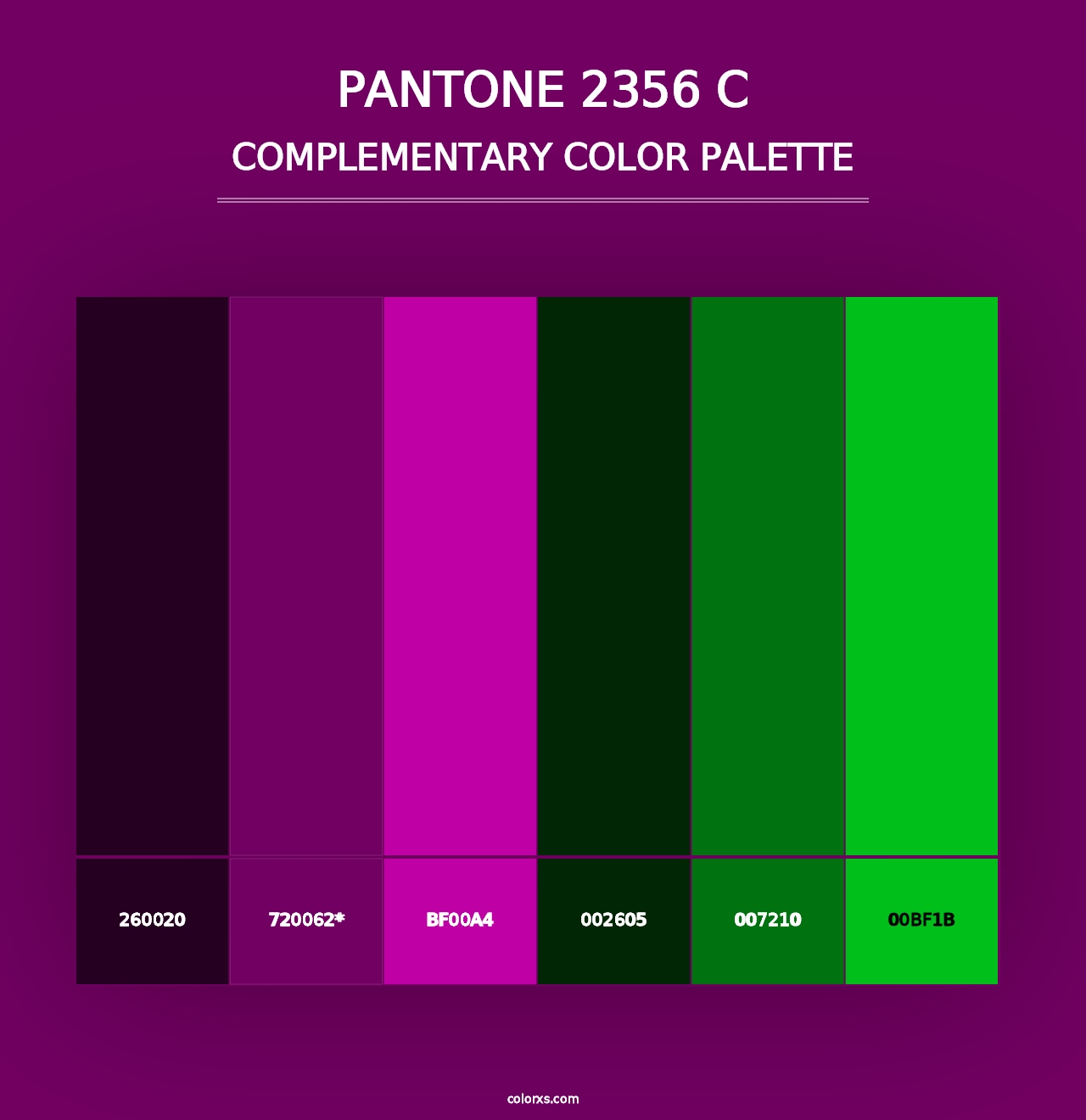 PANTONE 2356 C - Complementary Color Palette