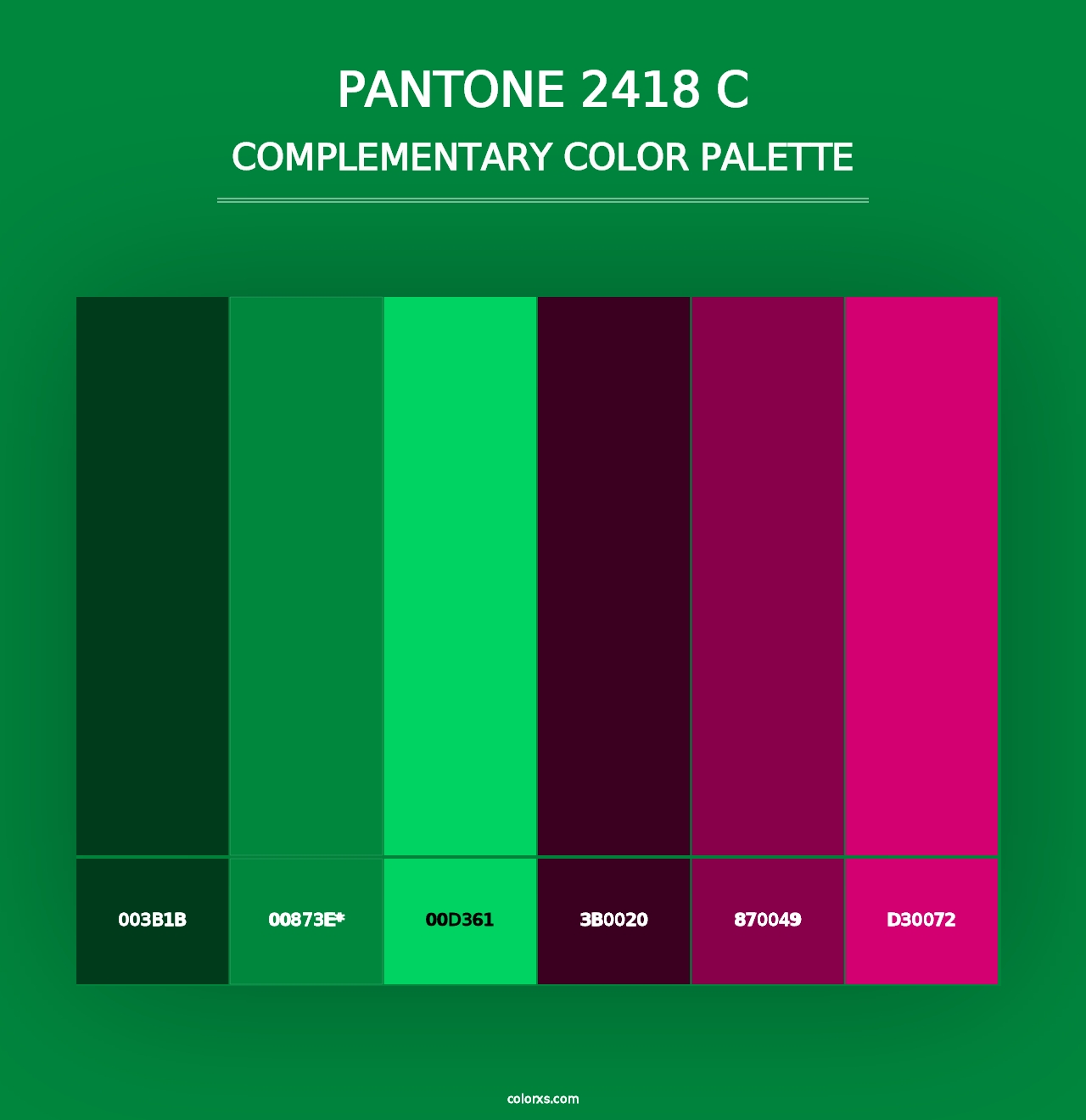 PANTONE 2418 C - Complementary Color Palette