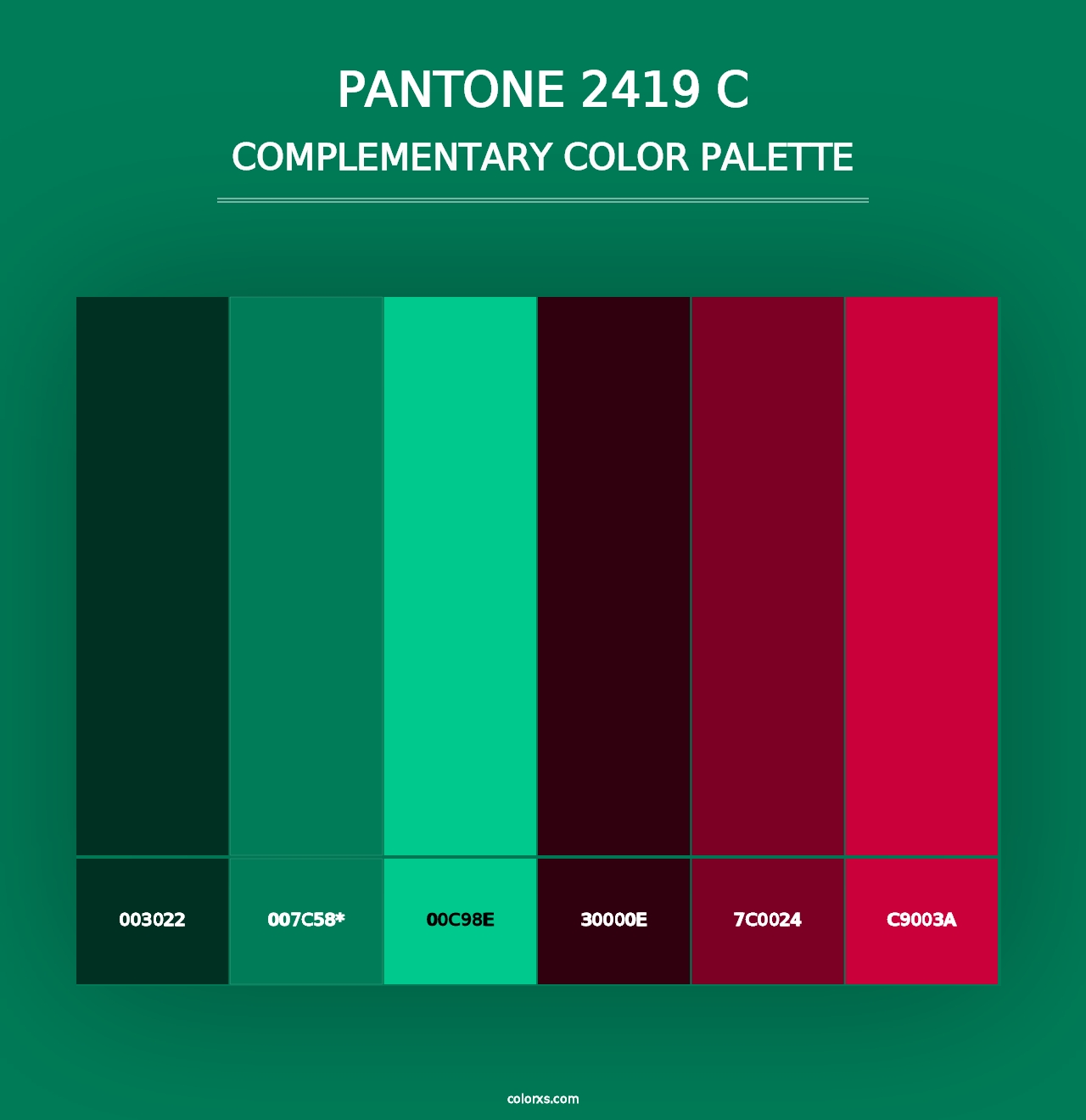 PANTONE 2419 C - Complementary Color Palette