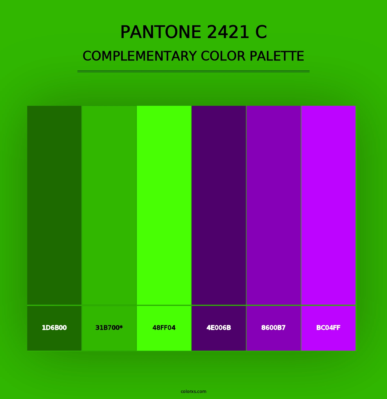 PANTONE 2421 C - Complementary Color Palette