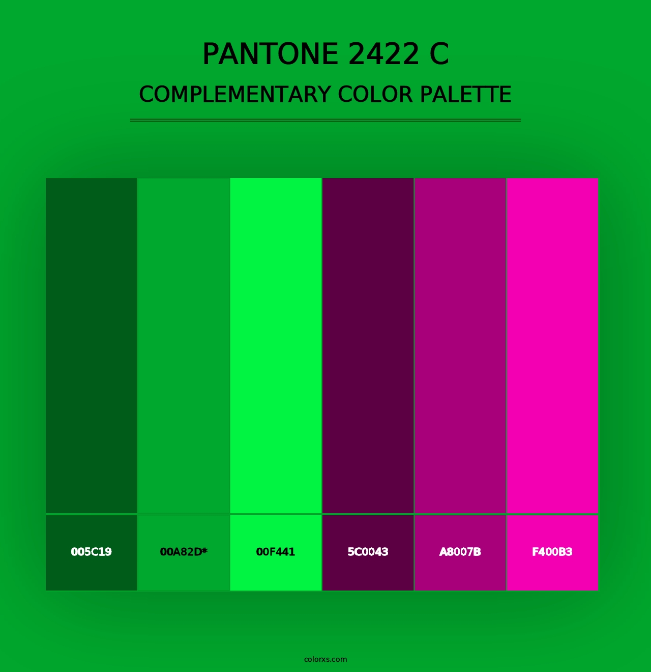 PANTONE 2422 C - Complementary Color Palette