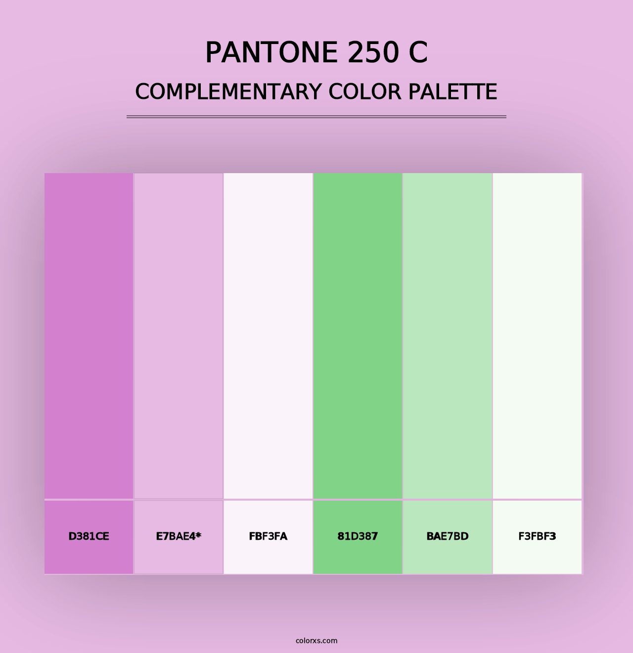 PANTONE 250 C - Complementary Color Palette