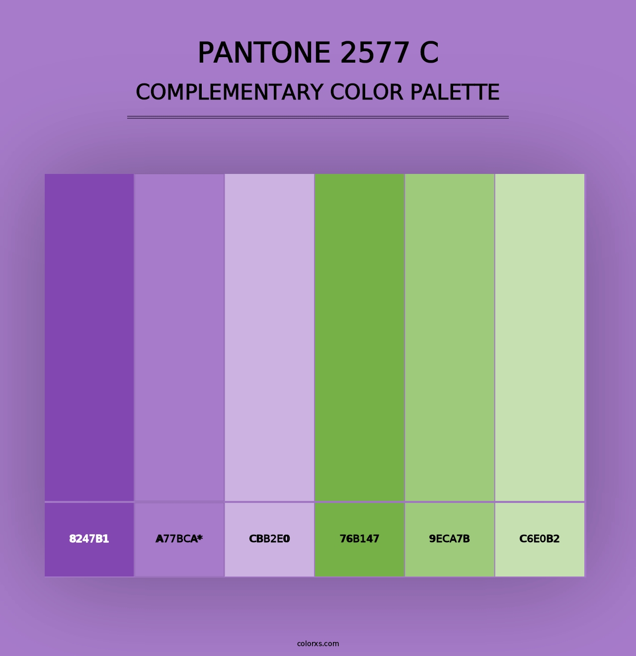 PANTONE 2577 C - Complementary Color Palette