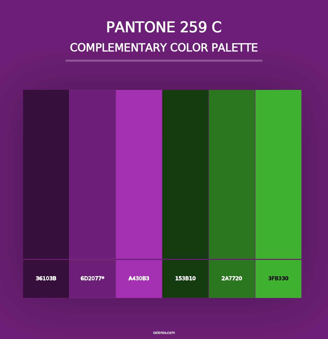 PANTONE 259 C - Complementary Color Palette