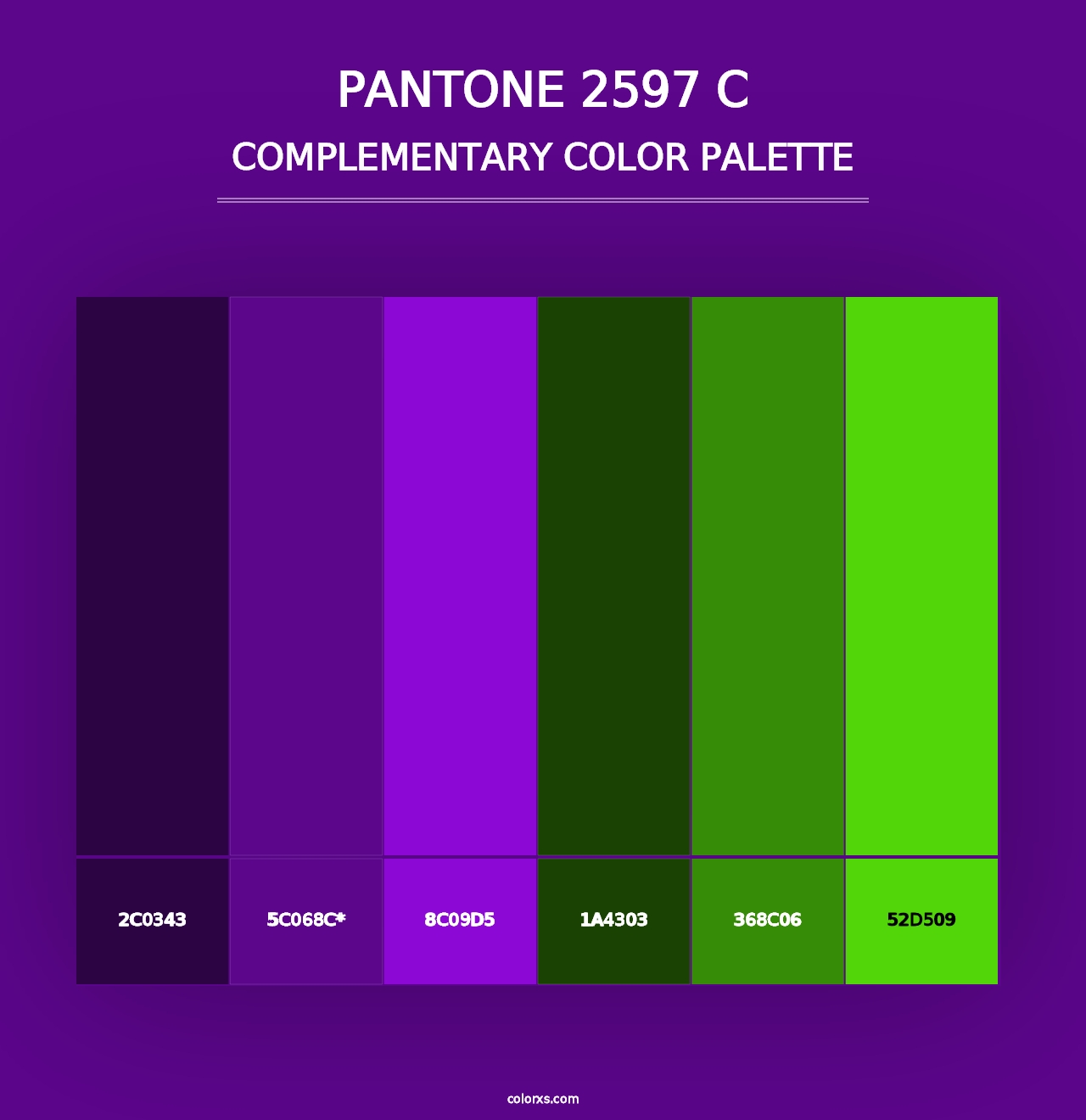 PANTONE 2597 C - Complementary Color Palette