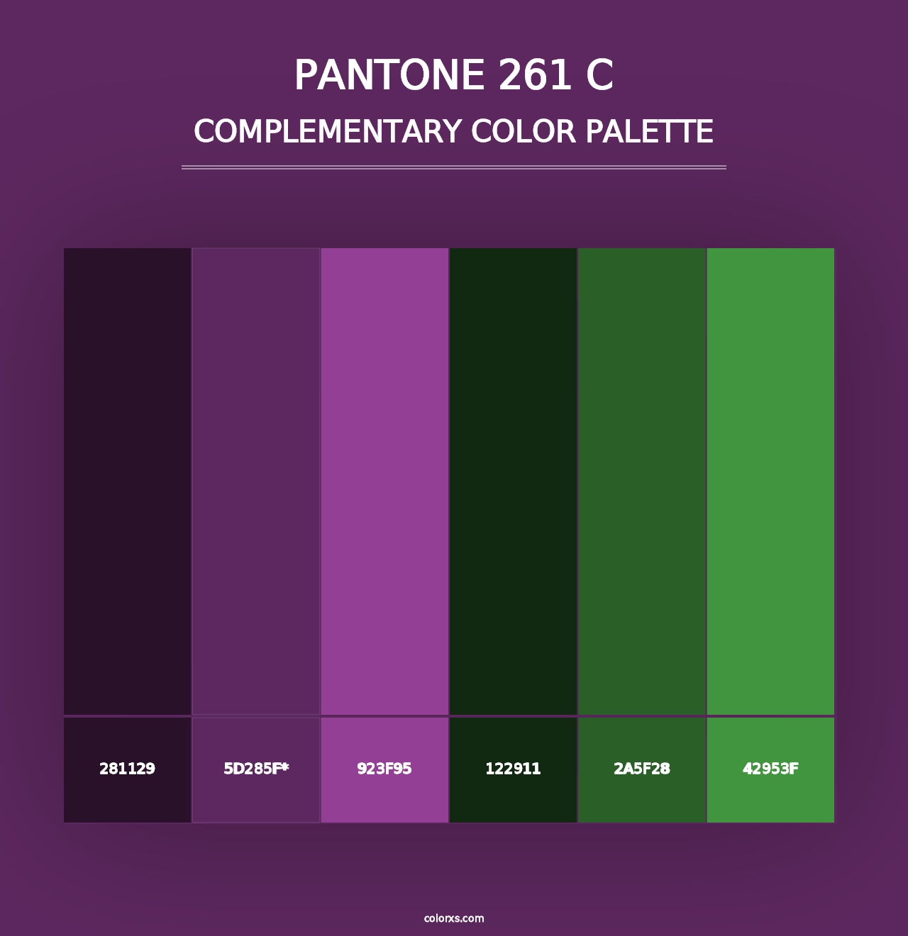 PANTONE 261 C - Complementary Color Palette