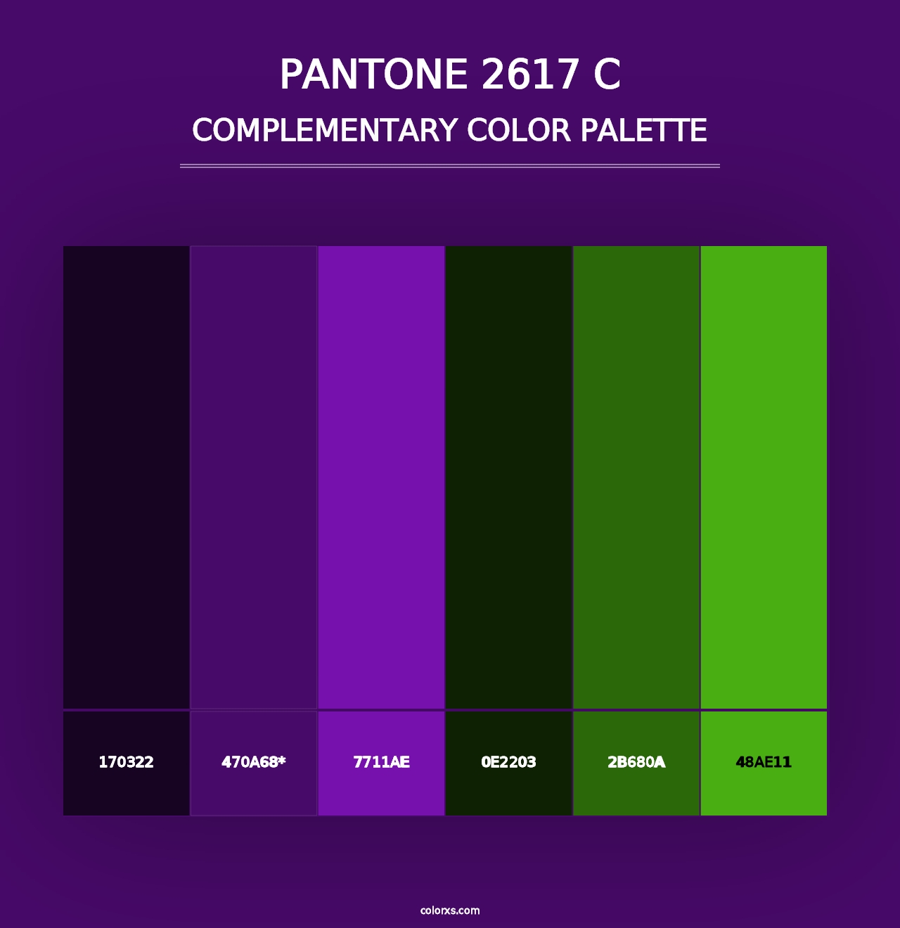 PANTONE 2617 C - Complementary Color Palette