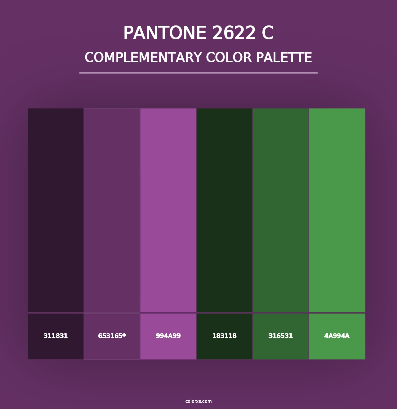 PANTONE 2622 C - Complementary Color Palette