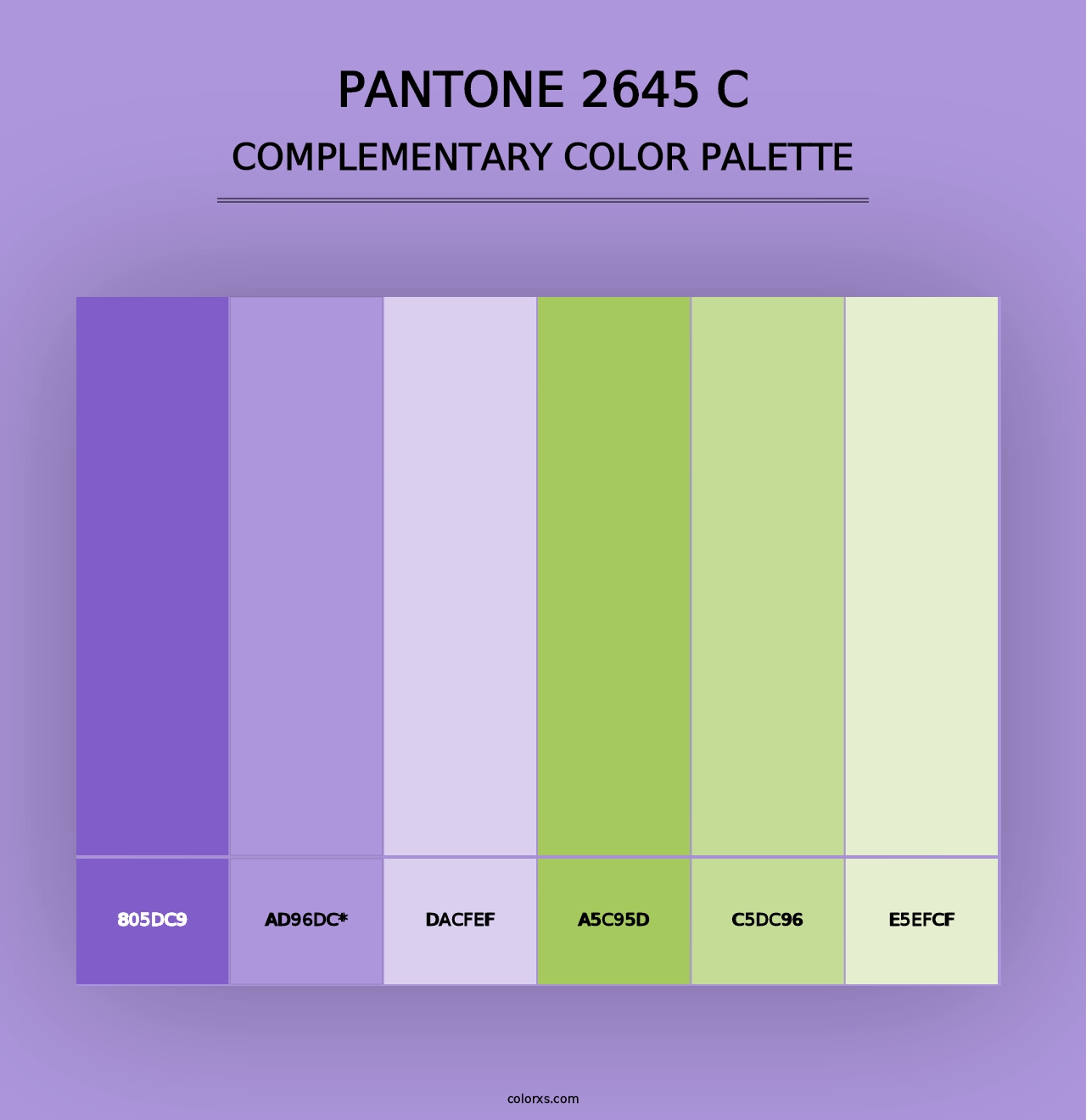 PANTONE 2645 C - Complementary Color Palette