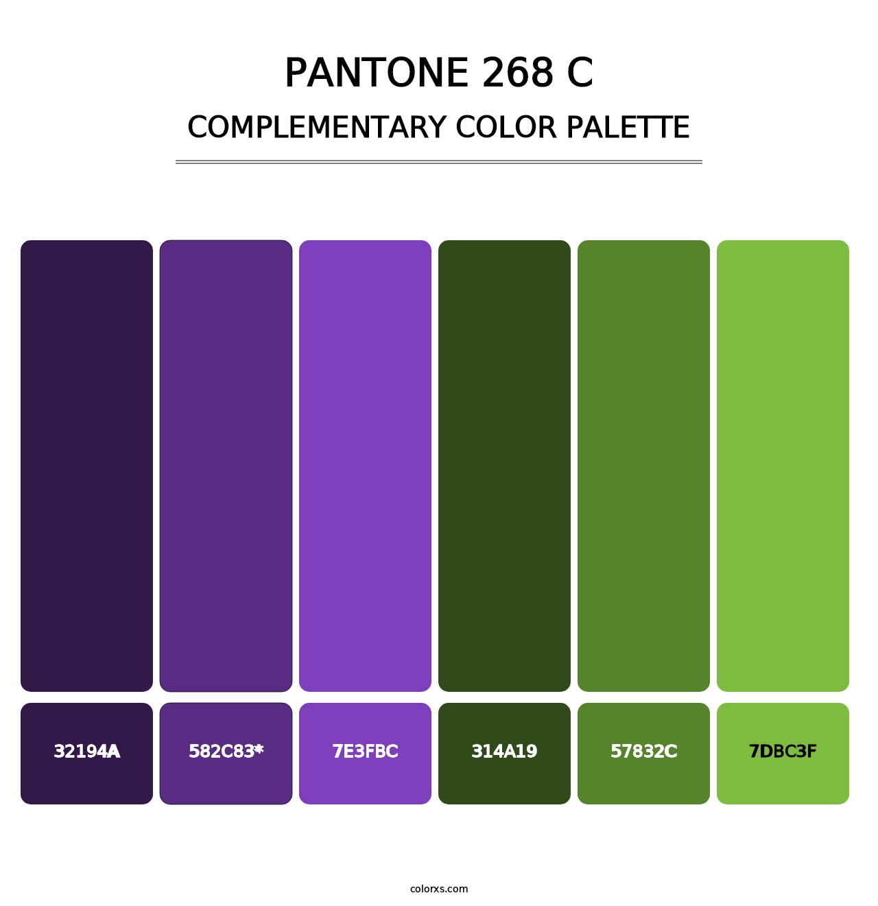 PANTONE 268 C - Complementary Color Palette