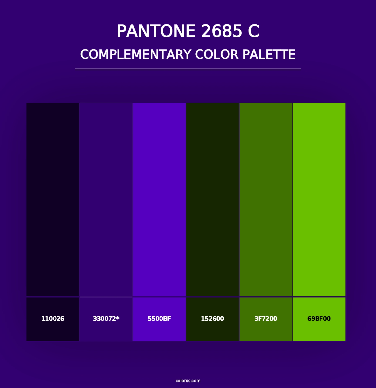 PANTONE 2685 C - Complementary Color Palette