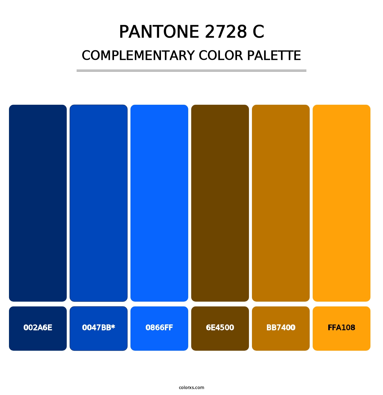 PANTONE 2728 C - Complementary Color Palette