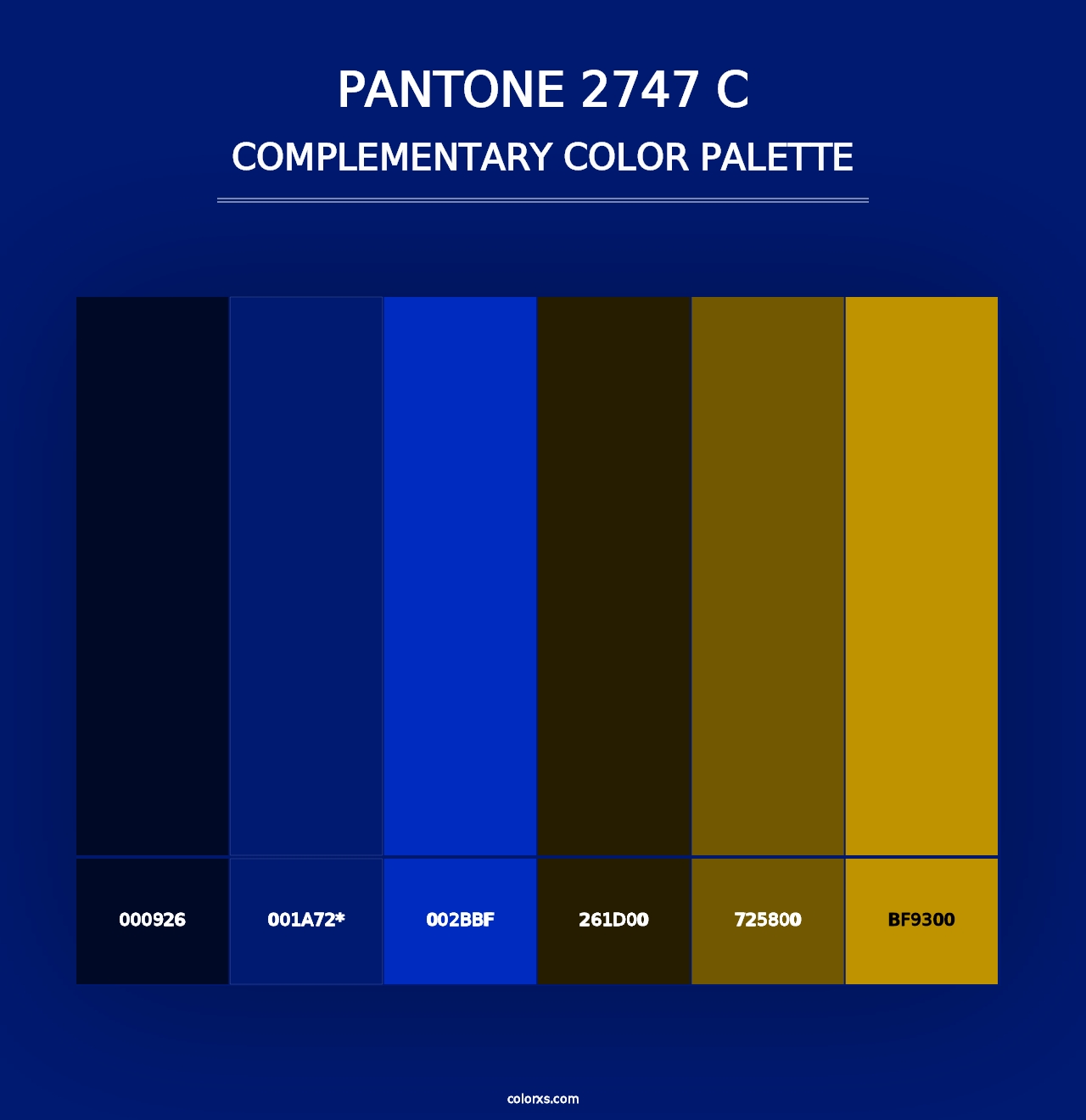 PANTONE 2747 C - Complementary Color Palette