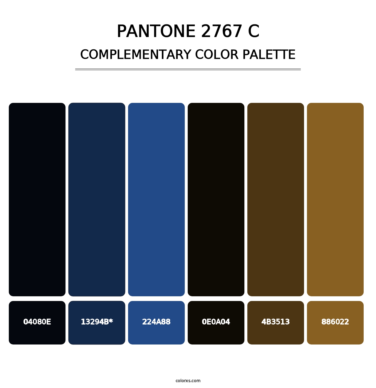 PANTONE 2767 C - Complementary Color Palette