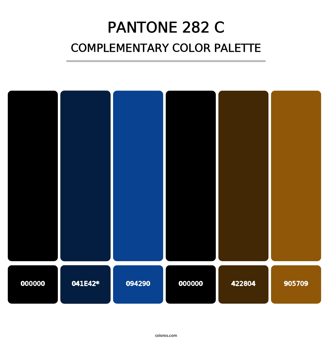 PANTONE 282 C - Complementary Color Palette