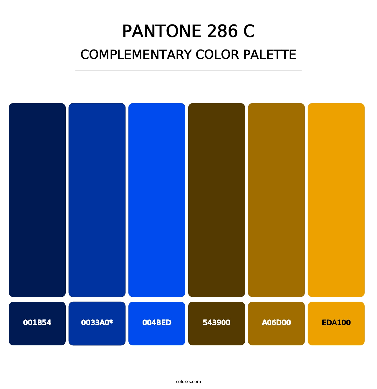 PANTONE 286 C - Complementary Color Palette