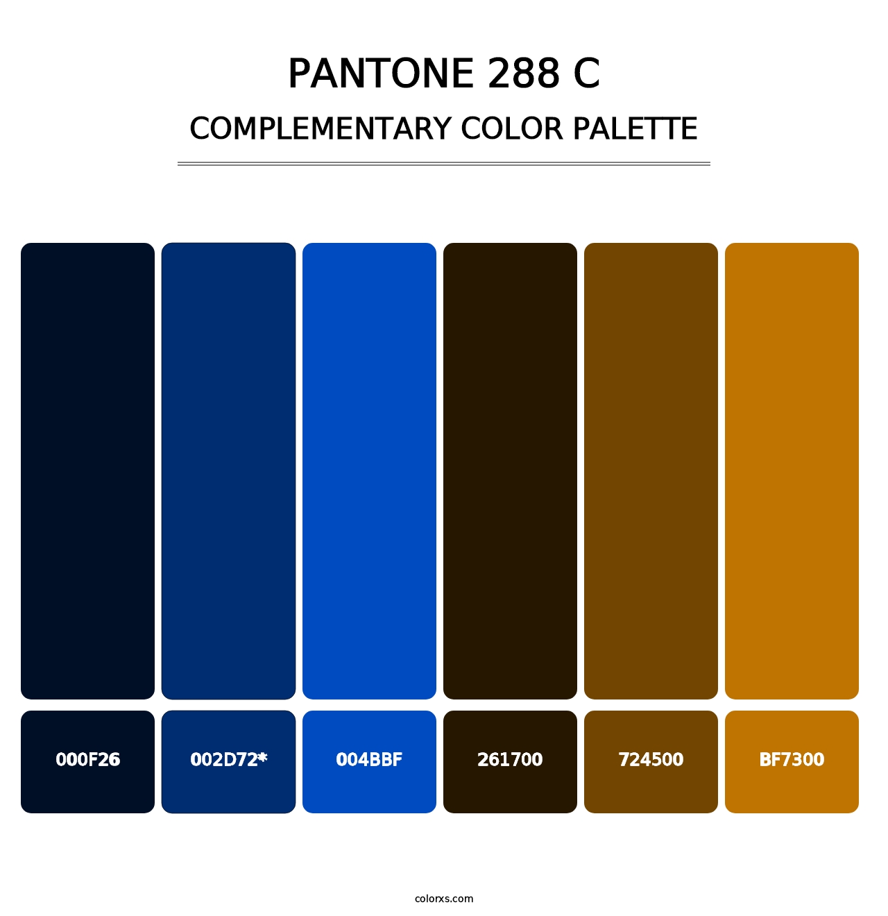 PANTONE 288 C - Complementary Color Palette