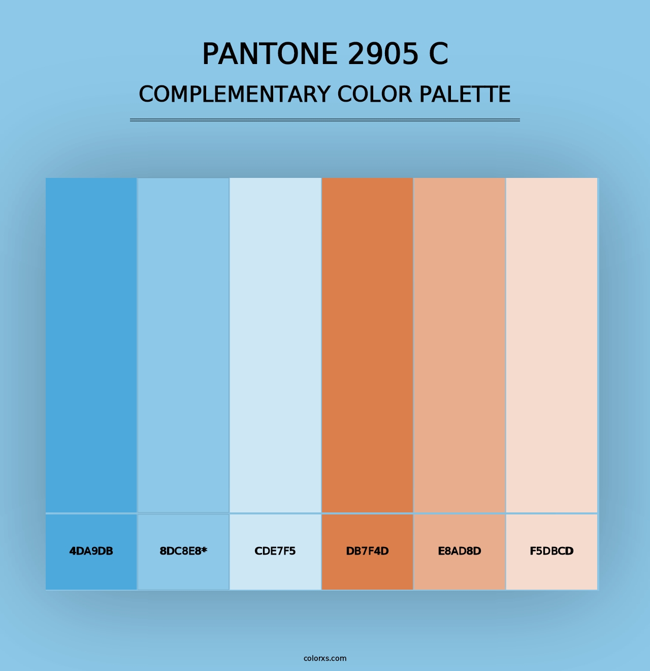 PANTONE 2905 C - Complementary Color Palette