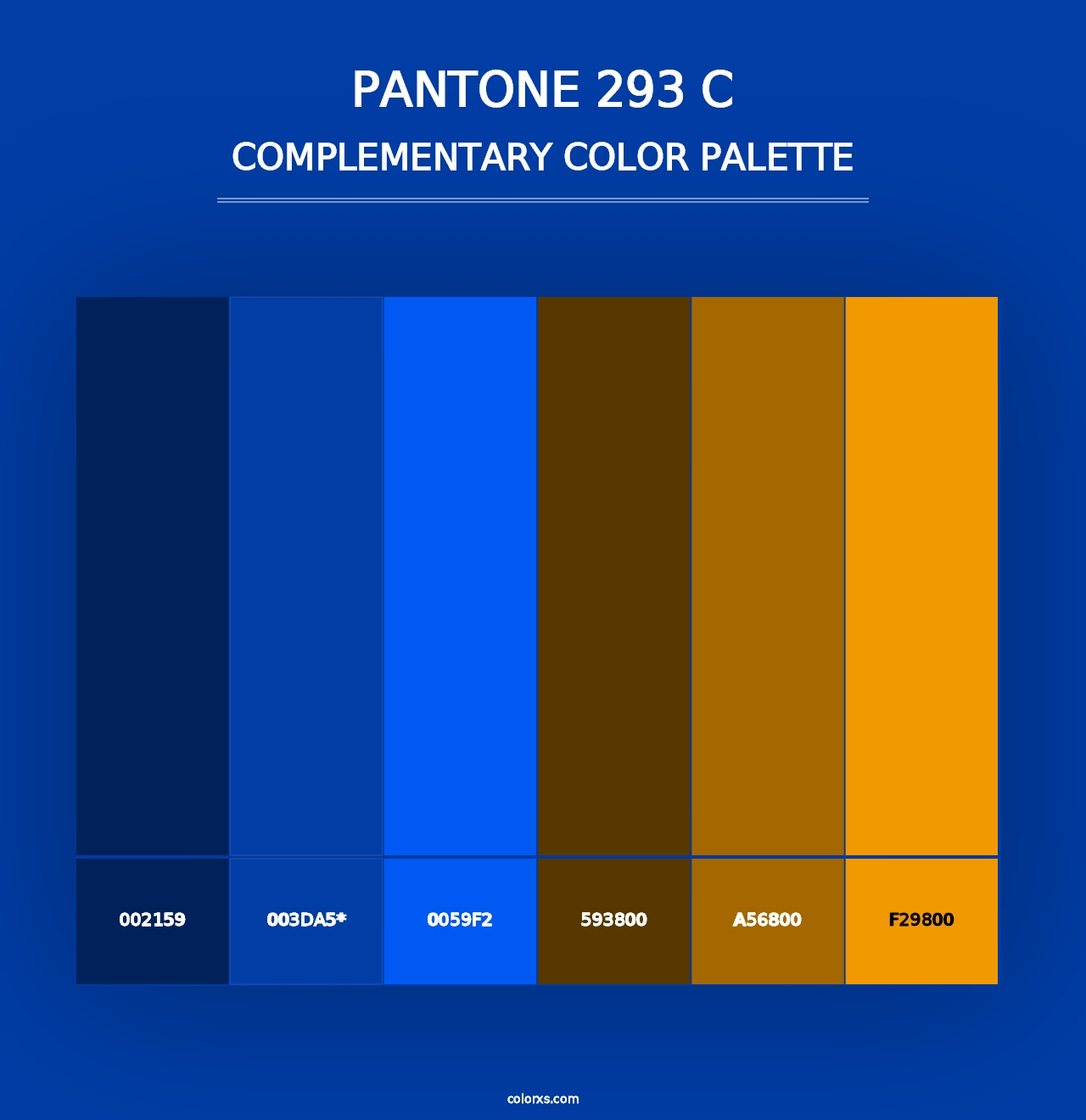 PANTONE 293 C - Complementary Color Palette