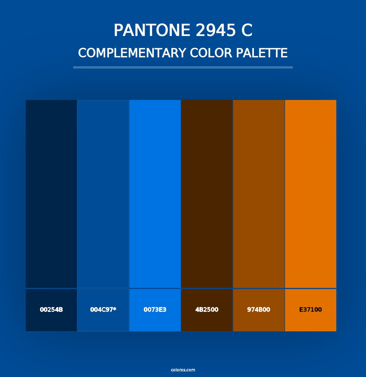 PANTONE 2945 C - Complementary Color Palette