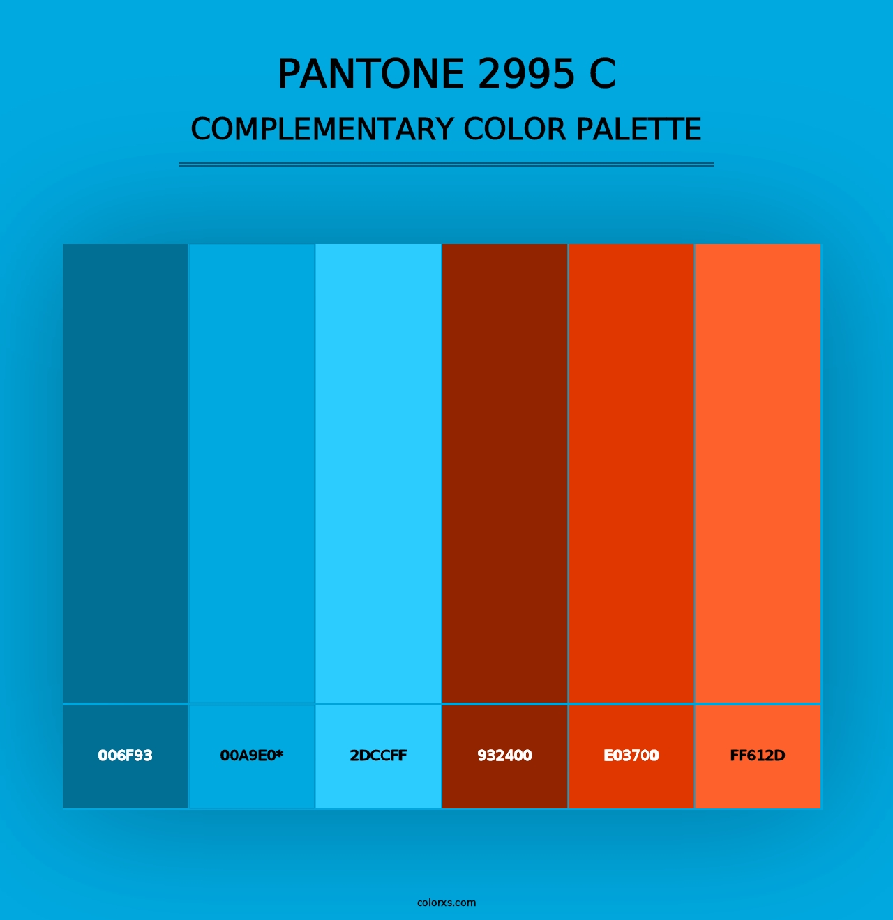 PANTONE 2995 C - Complementary Color Palette