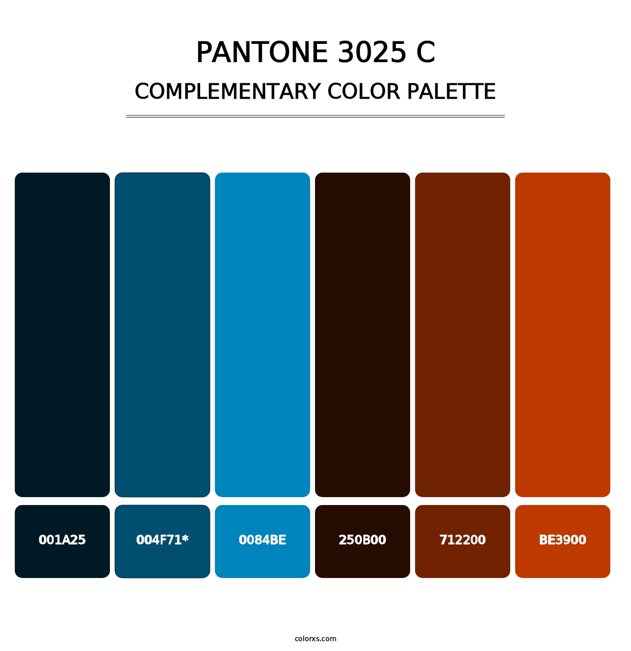 PANTONE 3025 C - Complementary Color Palette