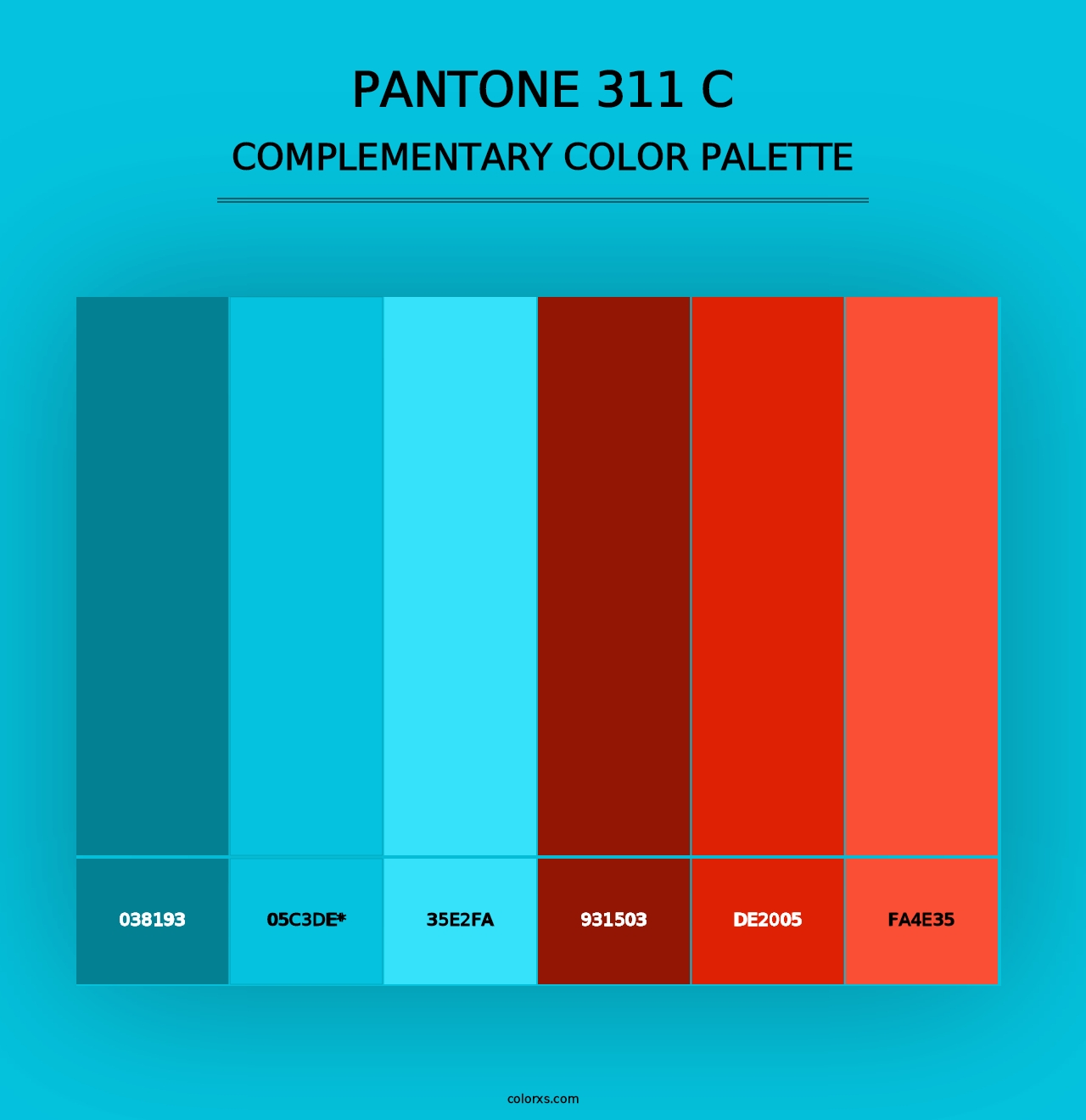 PANTONE 311 C - Complementary Color Palette