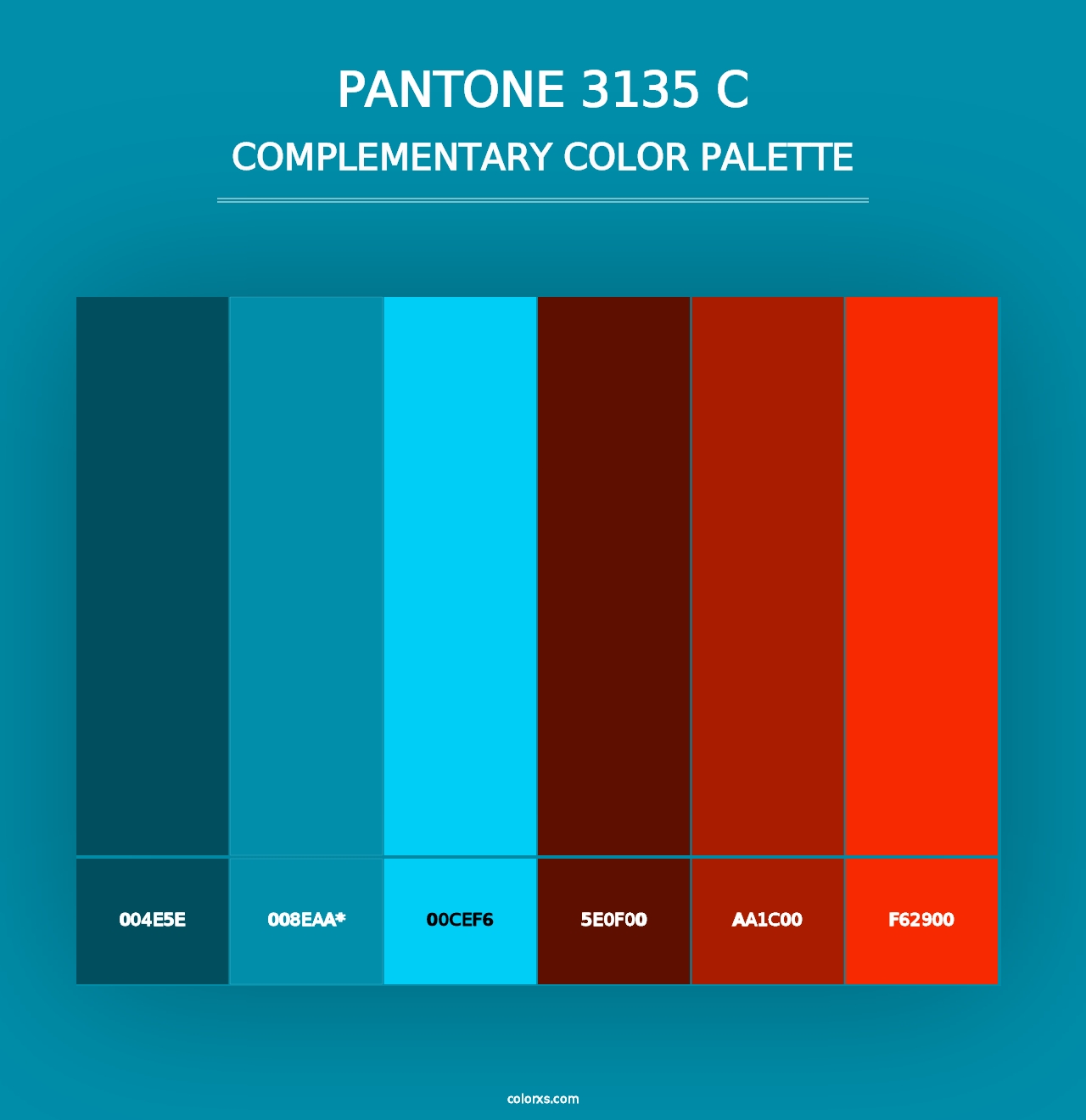 PANTONE 3135 C - Complementary Color Palette