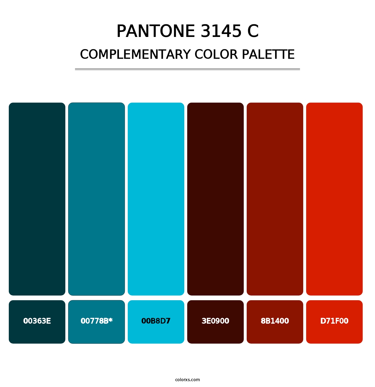 PANTONE 3145 C - Complementary Color Palette