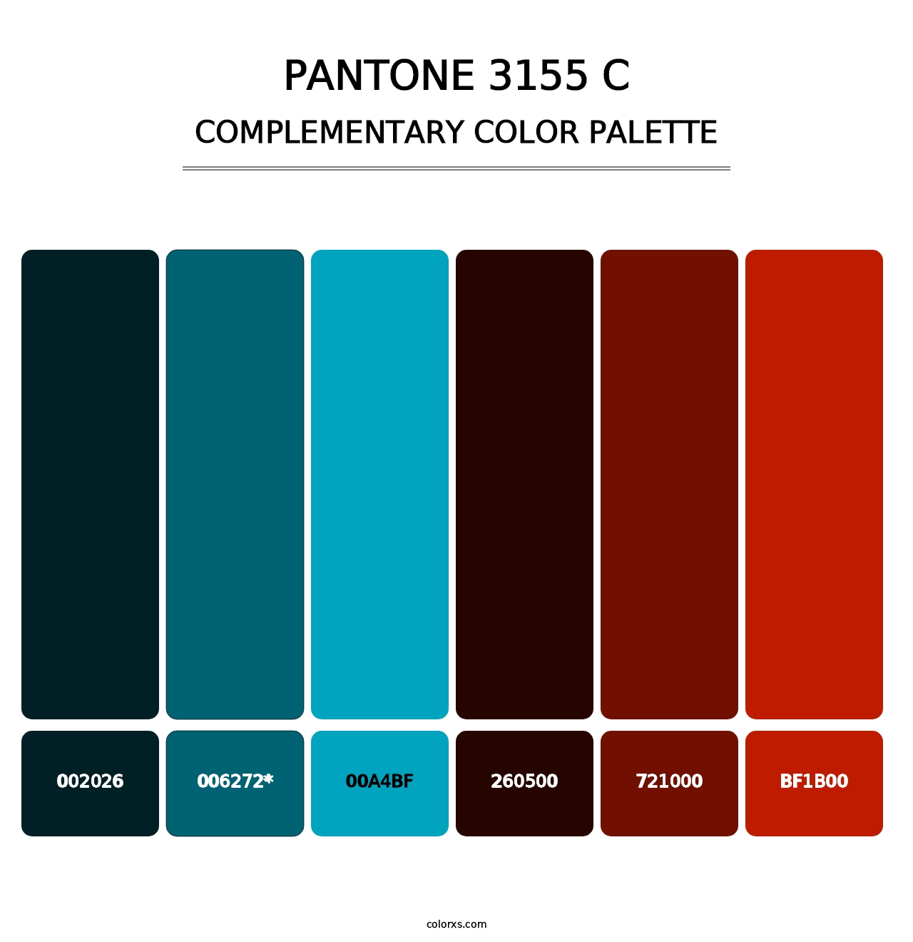 PANTONE 3155 C - Complementary Color Palette